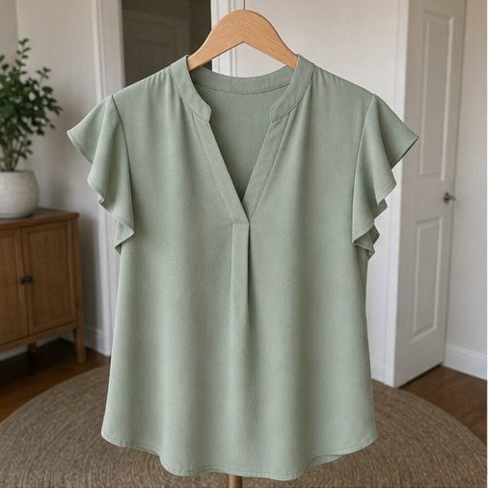 Sage V Neck Top